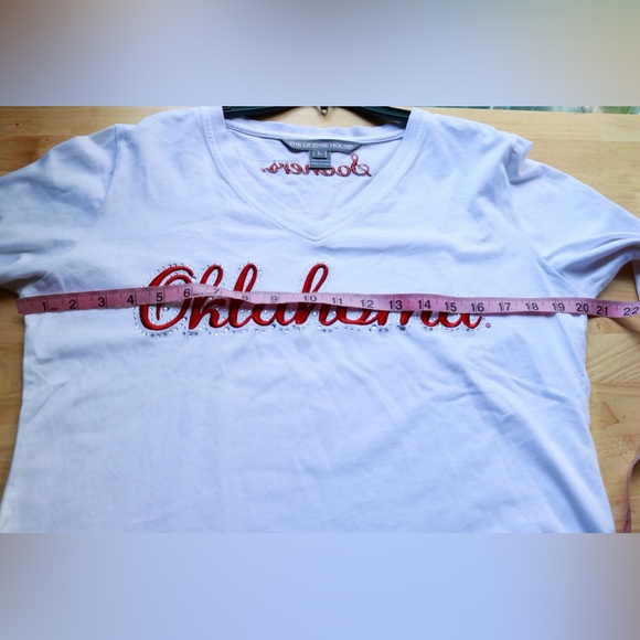 Oklahoma Sooners bling and rhinestone embroidered top, 3/4 length sleeves, large - Picture 6 of 10